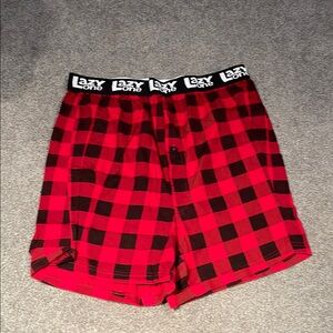 Lazy One Red and Black Flat Front Shorts